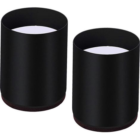 Rehausseurs de meubles pieds de table ronds 4 x 5 cm noirs pour surfaces en bois et moquette (1/5)