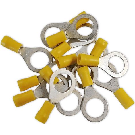 COSSES A OEIL RONDE ISOLEE JAUNES 13 mm - 25 PCS
