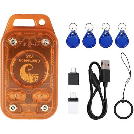 Duplicateur de puces RFID Chameleon V2.0, émulateur de lecteur Chameleon Ultra + porte-clés 4XUID, décodage de cartes NFC 125K 13,56 MHz (1/5)