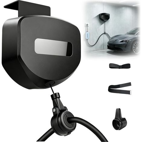 Support de câble rétractable automatique, enrouleur de câble automatique pour câble de charge de véhicules électriques, support de câble automatique de type 2 type 1, support mural et (1/5)