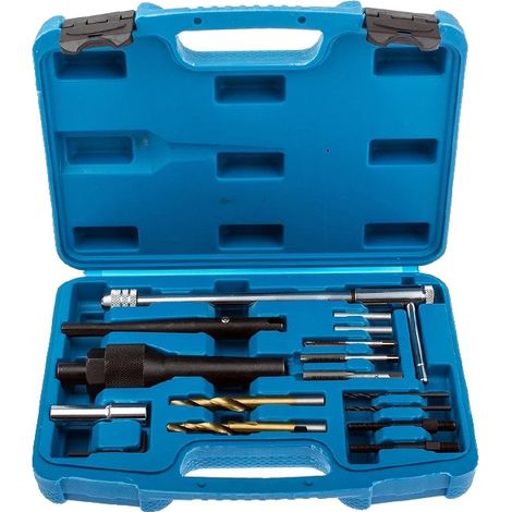 Set di attrezzi per la rimozione delle candelette, 16 pezzi, in acciaio di alta qualità, compatibile con candelette da 8 mm e 10 mm, include vari strumenti di estrazione, design intuitivo. (1/5)