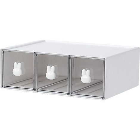Organiseurs de Placards,Boite à Thé avec,Boite de Rangement Cuisine pour sachets de thé,café,etc.Casier de Rangement pour cuisine/salle de bain/dressing/Bureau, etc.(blanc) (1, 3drs) (1/5)