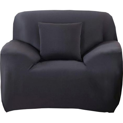 Funda de sillón de poliéster elástico para decoración de sala de estar, fundas de sofá a prueba de polvo y Protector (negro) (1/4)