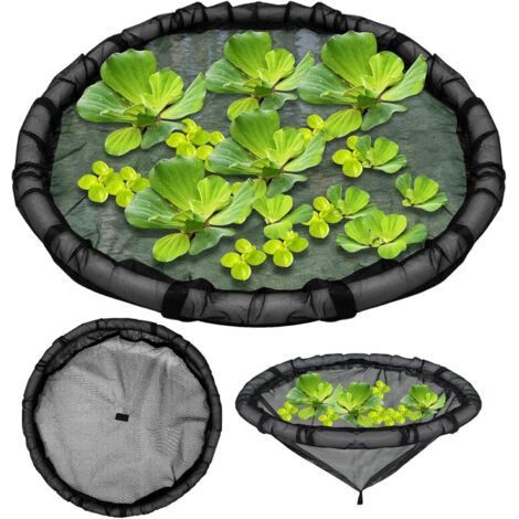 PA Barrière anti-poissons flottante en 2 pièces pour plantes, filet circulaire pour bassin extérieur, filet flottant pour pots de fleurs, 45,7 cm (45,7 cm) (1/4)
