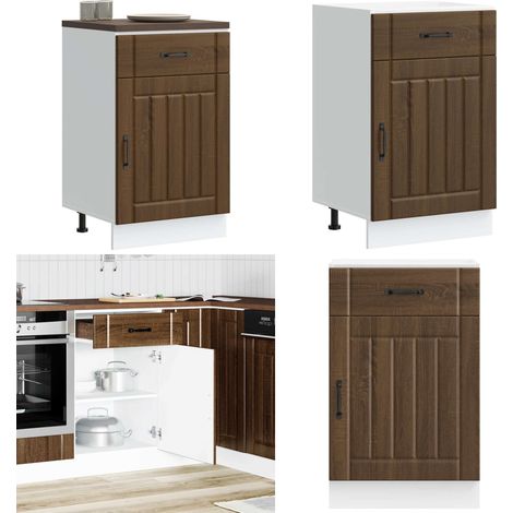vidaXL Küchen-Unterschrank Lucca Braun Eichen-Optik Holzwerkstoff (1/5)