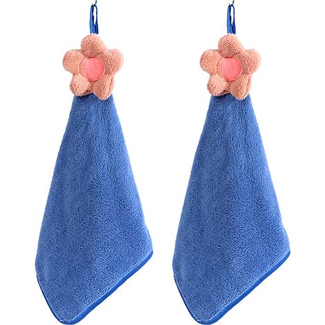 Serviette De Bain - Fibre De Corail - 70 x 140 cm - Anneau De Suspension Intégré - Pour Salle De Bain Cuisine Nettoyage - Lot De 1 (1/5)