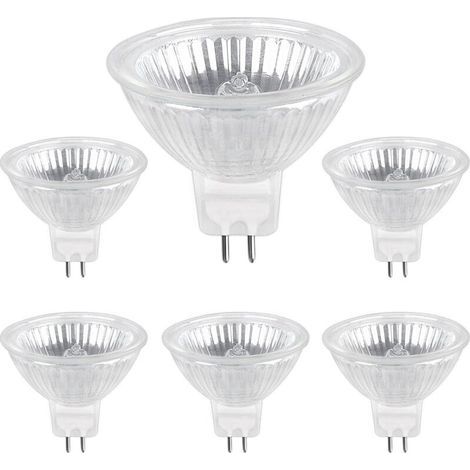 Bombilla halógena GU5.3 de 35 W y 12 V, 680 lm, luz blanca cálida de 2700 K, regulable, tipo MR16, paquete de 6 unidades. (1/5)