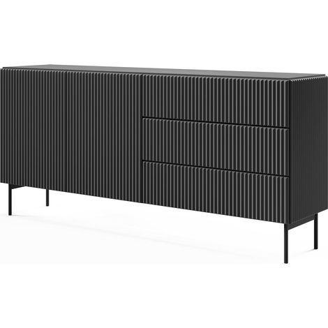 Cassettiera, nera, 177 x 81,2 x 39,8 cm (1/5)