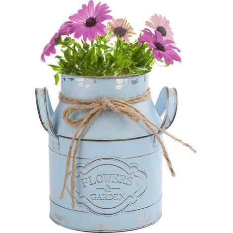 Pot de Plante Métal Rustique - Mini Vase Suspendu sans Drainage pour Succulentes et Herbes - 1 x Métal Blanc/Vert/Rose/Bleu (1/5)