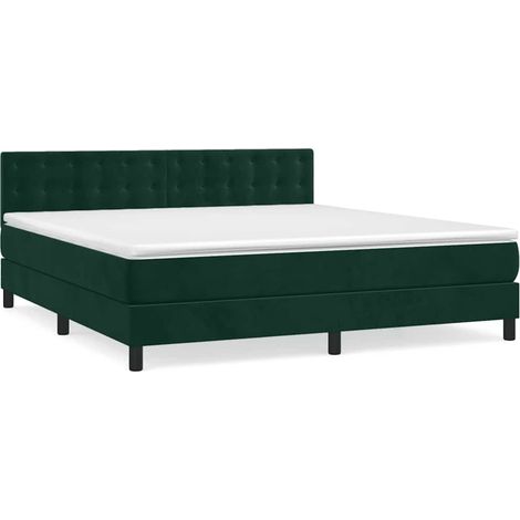 Maison Exclusive - Cama box spring con colchón terciopelo verde o