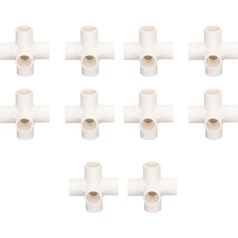 10 Stück PVC-Rohrverbinder 20 mm 5-Wege rechtwinklig 3D-Winkelrohrverbinder für Möbel