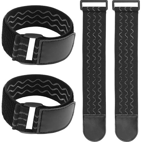 Sangles élastiques – Sangles antidérapantes – Sangles élastiques pour bottes – Lot de 4 – 5 × 30 cm – Sangle de cheville réglable avec boucle en caoutchouc antidérapante – pour le vélo et la randonnée