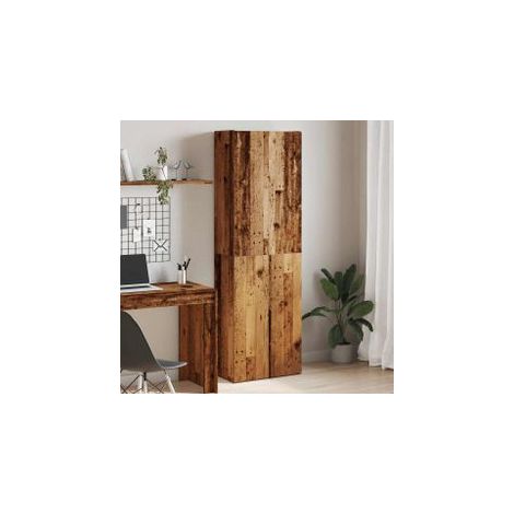 Buffet haut vieux bois 60x32x190 bois d'ingénierie (1/5)