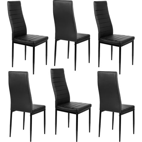 Set di 6 sedie da pranzo stile contemporaneo -sedia da pranzo sedia cucina ,Sedia con linee,nero