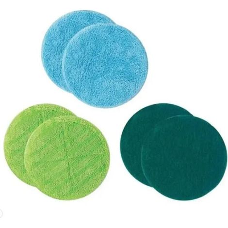 Lot de 6 disques Microfibre interchangeables-Compatible avec le Balai motorisé électrique double fileuse et rotation de la turbine