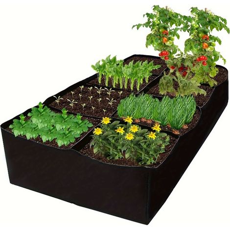 Sac de culture pour plantes en tissu tissé extra-épais et respirant / Carré potager surélevé sans montage — 120 cm x 60 cm x 30 cm (1/5)