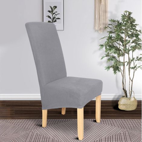 2-Piece XL Dining Chair Cover, Meal Bomb Removable Washable Dining Chair Cover (Light Grey) (1/5)