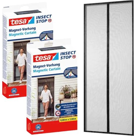 Zanzariera magnetica autochiudente TESA per porte finestre, 0,9x2,1m x2