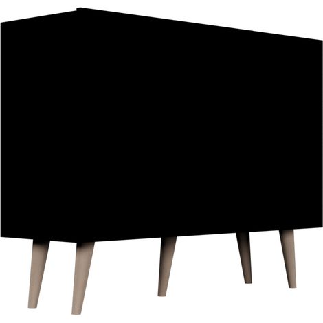 Buffet Toronto mit 3 Türen, Schwarz, 120cm