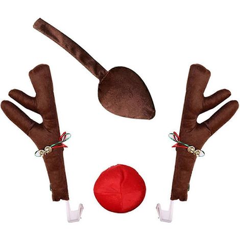 Décoration de voiture en bois de cerf - Kit de décoration de Noël pour voiture - Cadeau de Noël (1/5)
