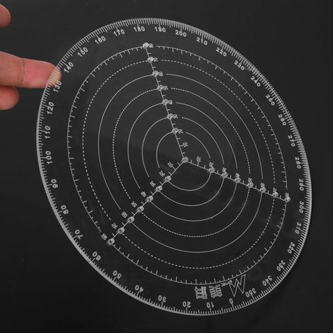 Compás de acrílico transparente para carpintería, ideal para centrar círculos.