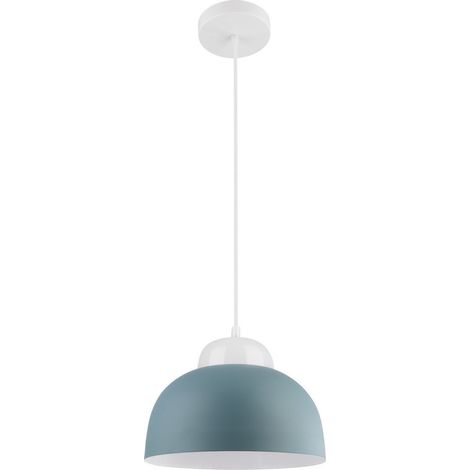 Merano Idaho 26cm Dome Suspension Plafonnier Bleu, Blanc Aluminium LED Blanche E27