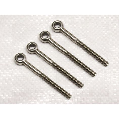 M5 Long Shank Eye Bolts Stainless Steel x4 (Metric Thread Rope Cable Marine Grade)