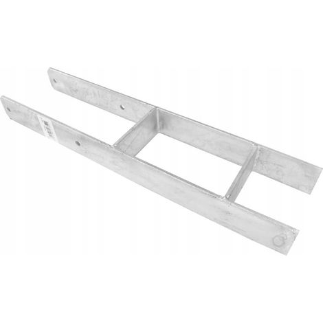 Support d'ancrage pour pied de poteau type H en acier 101x600x6mm (1/2)