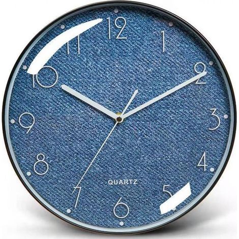 25cm Horloge Murale Ronde, Horloge Murale Rétro Silencieuse et sans Coutil Fonctionnant pour la Cuisine de la Chambre à Coucher du Salon (10") (1/5)