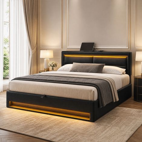 Letto matrimoniale contenitore USB LED 160x200 OKMYHOME (1/5)