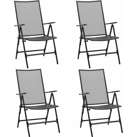 Klappstühle 4 Stk. Mesh Stahl Anthrazit