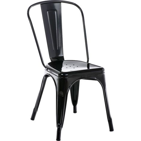 Silla apilable estilo industrial factory metal negro 100000557 (1/5)