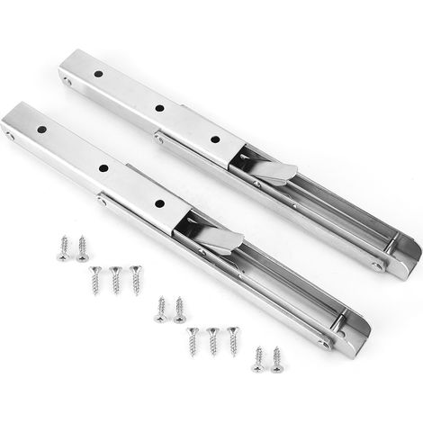 Etagère Murale Fixation Triangulaire en Acier Inoxydable avec Support Pliant (12in, 1 Paire) - Support de Coin Robuste et Réversible (1/5)
