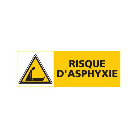 Panneau RISQUE D'ASPHYXIE (C0454) - Adhésif - 210 x 75 mm