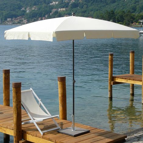 Ombrellone da Giardino 210x130 cm Palo Ø27 mm in Acciaio Maffei Novara Ecru (1/5)