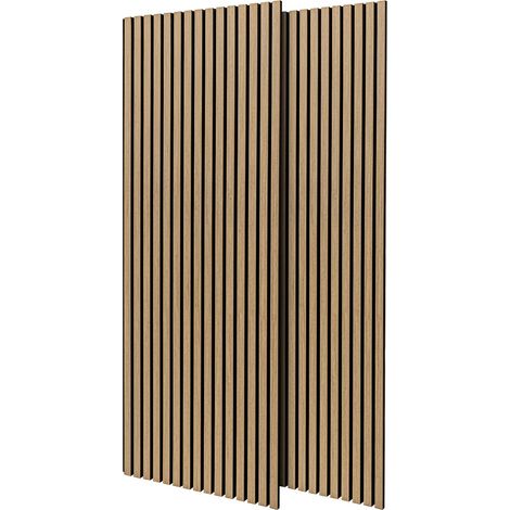 Mozart - Set di 2 pannelli fonoassorbenti decorativi in legno 235x60 cm, beige