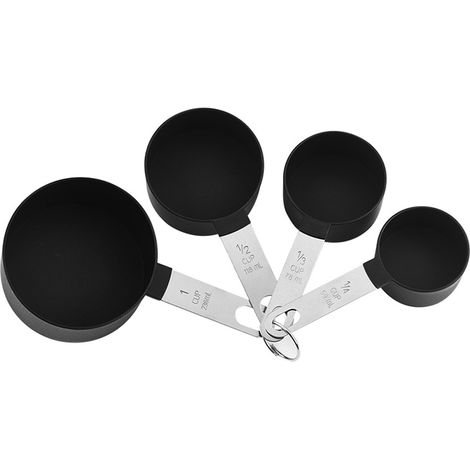 Cup Mesureur - Acier Inoxydable Empilable - Pour Ingrédients Solides Et Liquides - 4 Pièces (59 ml 79 ml 118 ml 237 ml)