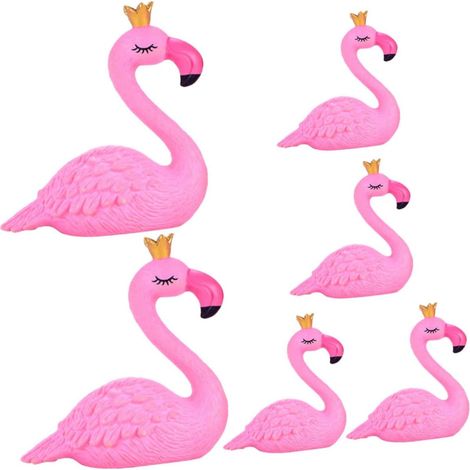 6pièces Figurines Flamant Décorations Animaux Miniatures pour Maison Bureau Et Jardin Accessoires De Paysage Créatifs Et Élégant (1/5)