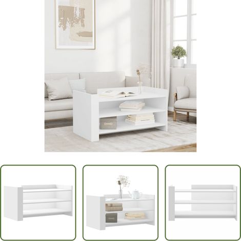 Wohnzimmermöbel - Couchtisch Weiß 100x50x50 cm Holzwerkstoff (1/5)