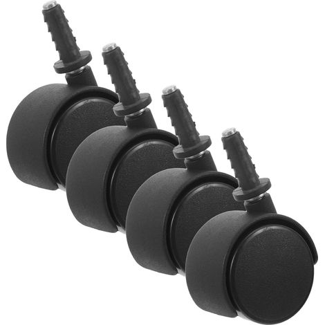Un lot de 4 roulettes universelles pour aspirateurs et petits appareils électroménagers, noires. (1/4)