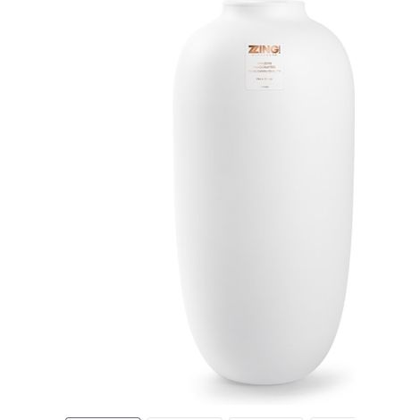 Bloomique - Vase Magret - Vase blanc intérieur - Vase en verre - Vase à fleurs - H40 x Ø19 cm - Vase fait main - Emballage renforcé