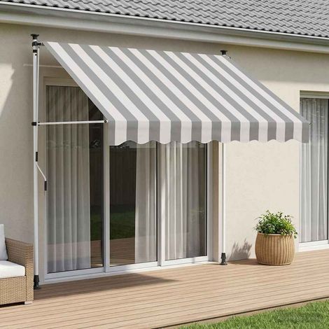 vidaXL Auvent rétractable manuel Anthracite et blanc 400 cm