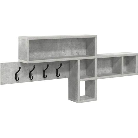 Wall-Mounted Coat Rack Concrete grey 100 x 12 x 43.5 cm vidaXL