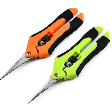 2 Pcs Scateur Vert Et Orange De Jardin Professionnel Ciseaux Jardinage De Haute Prcision Avec Lames En Acier Inoxydable