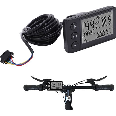 S866 Elektrofahrradcomputer, 24V, 36V, 48V, mit LCD-Bildschirm und SM-Buchse.