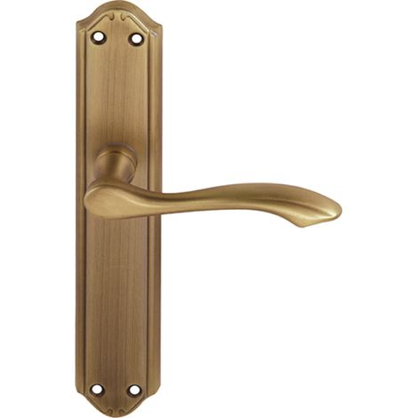 Juego manillas rústicas Zamak acabado cuero placa oval para puerta (1/4)