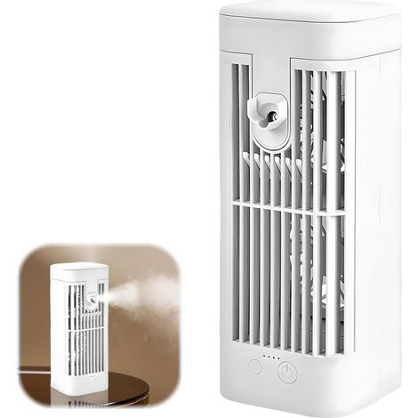 Ventilatore nebulizzatore portatile, ventilatore da tavolo, piccolo ventilatore portatile, ventilatore da scrivania con luce notturna, spray domestico, adatto per ufficio, casa ed esterni