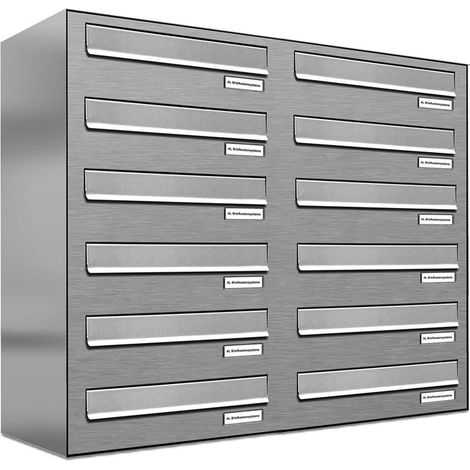 12er V2A Edelstahl Briefkasten-Anlage Tür- Zaundurchwurf (1/5)