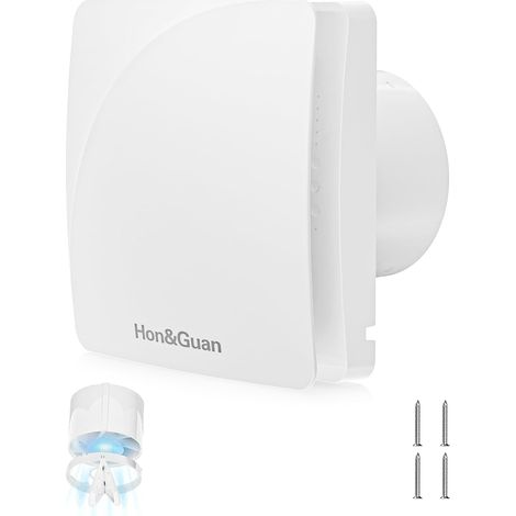 Ventilateur de salle de bain 100 mm avec clapet anti-retour, 110 m³/h - 100 mm - Étanche IP64 - 5 W - Moteur CC - 35 dB - Ventilateur mural pour salle de bain - Facile à installer au plafond (1/5)