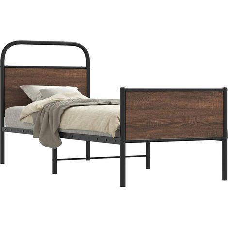 Bettgestell ohne Matratze 75x190 cm Braun Eichen-Optik (1/5)